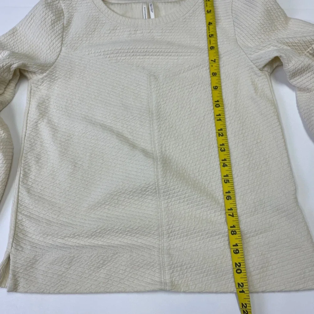 Anthropologie Bayleigh Cream Textured Balloon Sleeve Top XS Boho